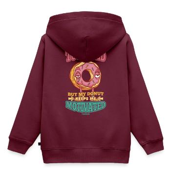 Donut - Kinder Premium Organic Hoodie - Burgunderrot - Hinten - AI Model Kid Female (0cm)