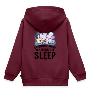 Schaf müde Hirte schlafen Kinder Baby - Kinder Premium Organic Hoodie - Burgunderrot - Hinten - AI Model Kid Female (0cm)