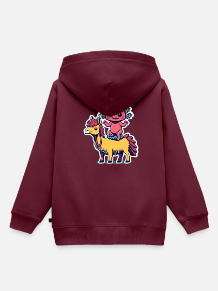 Axolotl - Kinder Premium Organic Hoodie - Burgunderrot