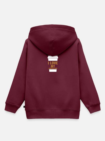 Capuccino Kaffee - Kinder Premium Organic Hoodie - Burgunderrot