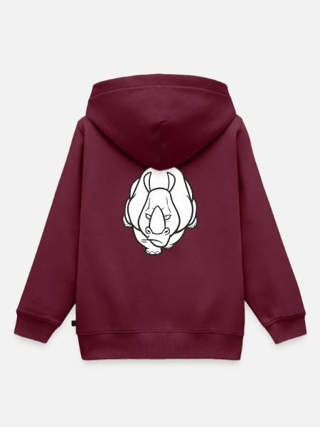 nashorn - Kinder Premium Organic Hoodie - Burgunderrot