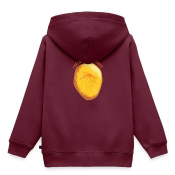amber mosquito Mücke Moskito Bernstein science - Kinder Premium Organic Hoodie - Burgunderrot - Hinten - AI Model Kid Female (0cm)