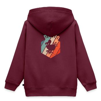 DODO Eiszeit Dinosaurier retro - Kinder Premium Organic Hoodie - Burgunderrot - Hinten - AI Model Kid Female (0cm)