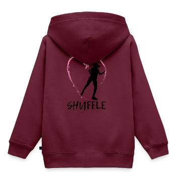 Liebe Shuffle Tanz - rosa Herz mit Tänzerin - Kinder Premium Organic Hoodie - Burgunderrot - Hinten - AI Model Kid Female (0cm)