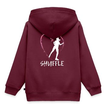 Liebe Shuffle Tanz - rosa Herz mit Tänzerin - Kinder Premium Organic Hoodie - Burgunderrot - Hinten - AI Model Kid Female (0cm)