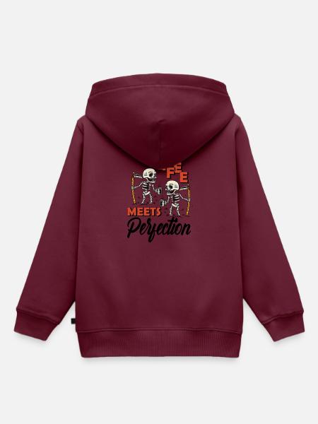 Coffee meets perfection - Kinder Premium Organic Hoodie - Burgunderrot
