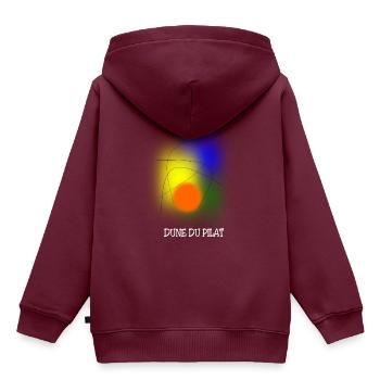 Weiße Pilat Düne - Kinder Premium Organic Hoodie - Burgunderrot - Hinten - AI Model Kid Female (0cm)