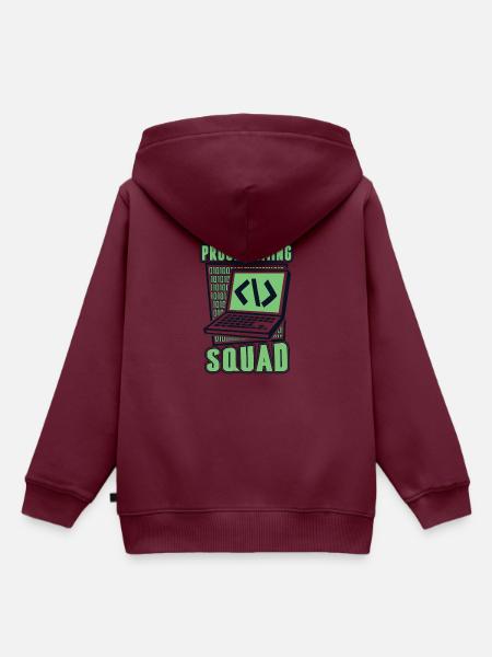 Programming Squad Softwareentwickler Developer - Kinder Premium Organic Hoodie - Burgunderrot