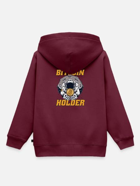 Bitcoin Holder Blockchain Crypto Kryptowährung - Kinder Premium Organic Hoodie - Burgunderrot