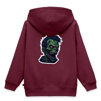 Zombie - Kinder Premium Organic Hoodie - Burgunderrot - Hinten - AI Model Kid Female (0cm)