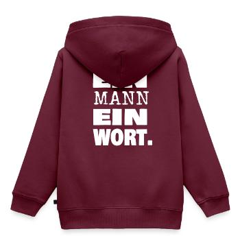 Ein Mann - Kinder Premium Organic Hoodie - Burgunderrot - Hinten - AI Model Kid Female (0cm)