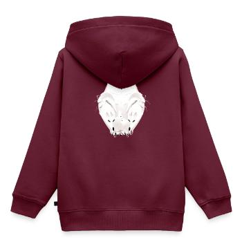 wintertier - Kinder Premium Organic Hoodie - Burgunderrot - Hinten - AI Model Kid Female (0cm)