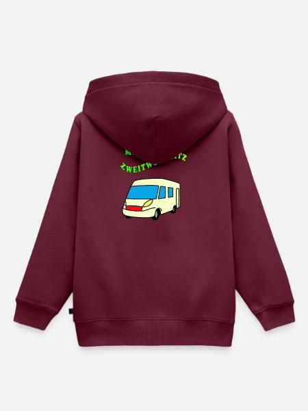 Zweitwohnsitz Wohnmobil - Kinder Premium Organic Hoodie - Burgunderrot