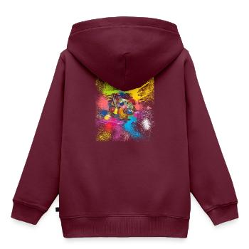 Die Kunst des Malens - Kinder Premium Organic Hoodie - Burgunderrot - Hinten - AI Model Kid Female (0cm)