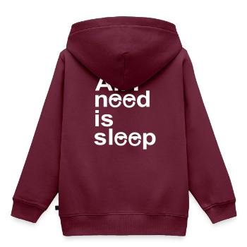 schlafen - Kinder Premium Organic Hoodie - Burgunderrot - Hinten - AI Model Kid Female (0cm)