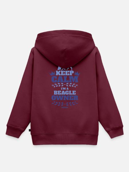 keep calm Beagle - Kinder Premium Organic Hoodie - Burgunderrot