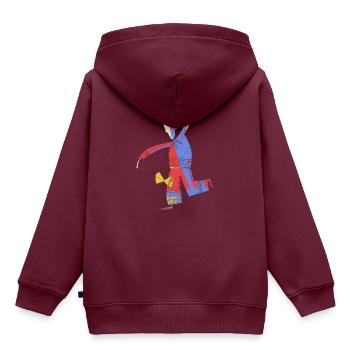 Diabolo-Jongleur 001 - Kinder Premium Organic Hoodie - Burgunderrot - Hinten - AI Model Kid Female (0cm)