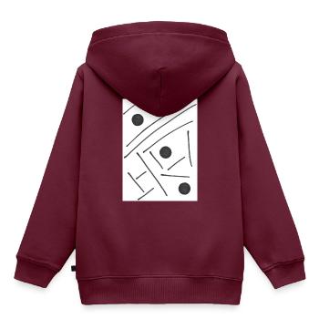 Sujfan - Kinder Premium Organic Hoodie - Burgunderrot - Hinten - AI Model Kid Female (0cm)