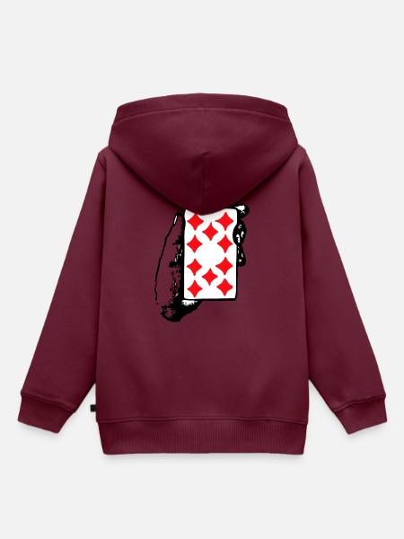 Karte - Kinder Premium Organic Hoodie - Burgunderrot