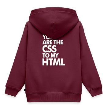 Sie sind die CSS zu meinem HTML - Kinder Premium Organic Hoodie - Burgunderrot - Hinten - AI Model Kid Female (0cm)