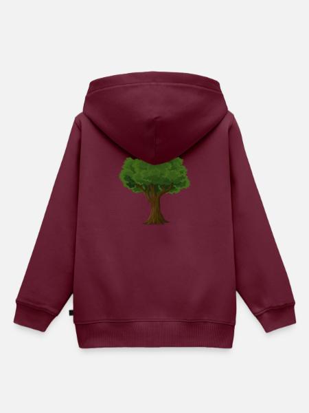 Baum - Kinder Premium Organic Hoodie - Burgunderrot