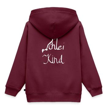 Schlei Kind - Kinder Premium Organic Hoodie - Burgunderrot - Hinten - AI Model Kid Female (0cm)