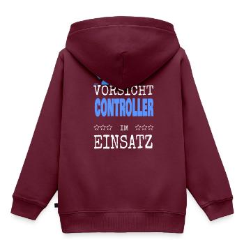 Controller - Kinder Premium Organic Hoodie - Burgunderrot - Hinten - AI Model Kid Female (0cm)