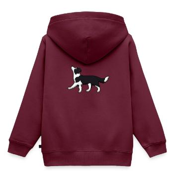 Obedience Border Collie - Kinder Premium Organic Hoodie - Burgunderrot - Hinten - AI Model Kid Female (0cm)