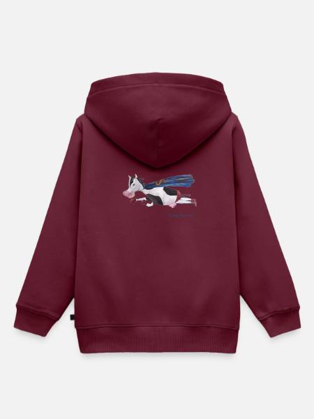 Super Kuh - Kinder Premium Organic Hoodie - Burgunderrot