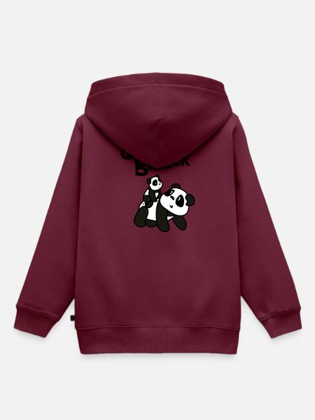 Pandalena Großer Panda Bruder - Kinder Premium Organic Hoodie - Burgunderrot