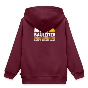 Bauleiter Bauherr Richtfest - Kinder Premium Organic Hoodie - Burgunderrot - Hinten - AI Model Kid Female (0cm)