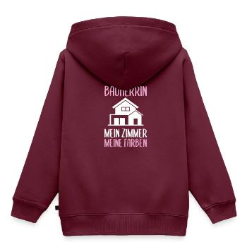 Bauherrin mein Zimmer Richtfest - Kinder Premium Organic Hoodie - Burgunderrot - Hinten - AI Model Kid Female (0cm)
