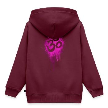 Om Psy Trance Shiva Mandala Buddha Zen - Kinder Premium Organic Hoodie - Burgunderrot - Hinten - AI Model Kid Female (0cm)