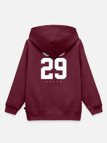 29 Zahl Krone - Kinder Premium Organic Hoodie - Burgunderrot