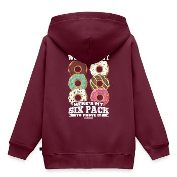 Donut - Kinder Premium Organic Hoodie - Burgunderrot - Hinten - AI Model Kid Female (0cm)