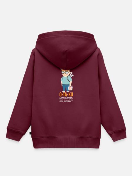 Anime Otaku Boy - Kinder Premium Organic Hoodie - Burgunderrot