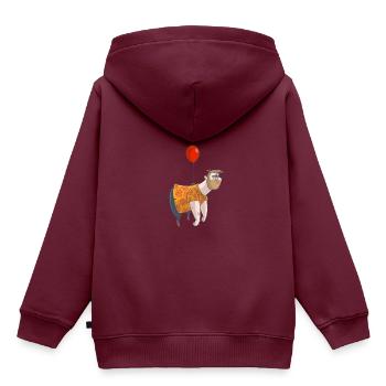 Ballon Mann - Kinder Premium Organic Hoodie - Burgunderrot - Hinten - AI Model Kid Female (0cm)