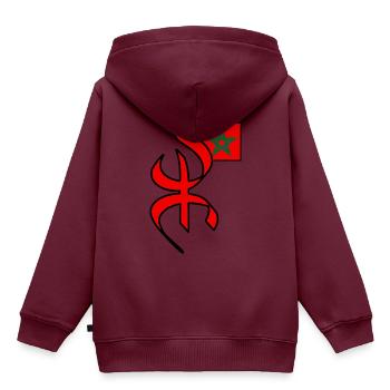 Amazigh Marokko - Kinder Premium Organic Hoodie - Burgunderrot - Hinten - AI Model Kid Female (0cm)