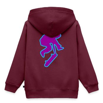 Skateboard Skater Skateboarder Skate - Kinder Premium Organic Hoodie - Burgunderrot - Hinten - AI Model Kid Female (0cm)