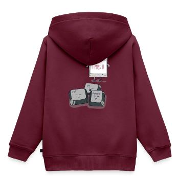 Ich vermisse Sie CAD Tastatur - computer - Kinder Premium Organic Hoodie - Burgunderrot - Hinten - AI Model Kid Female (0cm)
