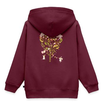 Kaninchen-Partei - Kinder Premium Organic Hoodie - Burgunderrot - Hinten - AI Model Kid Female (0cm)