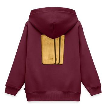 gold - Kinder Premium Organic Hoodie - Burgunderrot - Hinten - AI Model Kid Female (0cm)