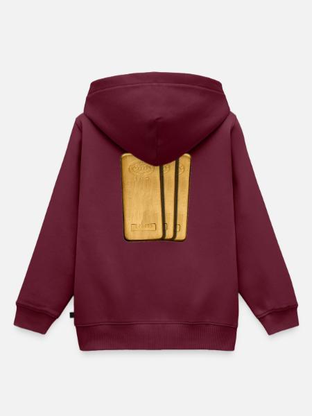 gold - Kinder Premium Organic Hoodie - Burgunderrot