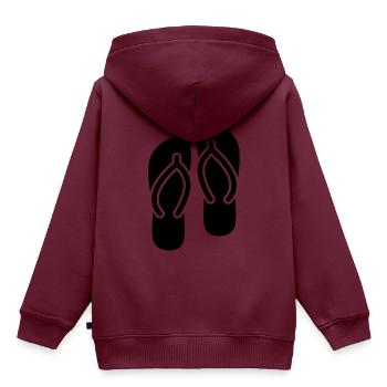 Badelatschen icon - Kinder Premium Organic Hoodie - Burgunderrot - Hinten - AI Model Kid Female (0cm)