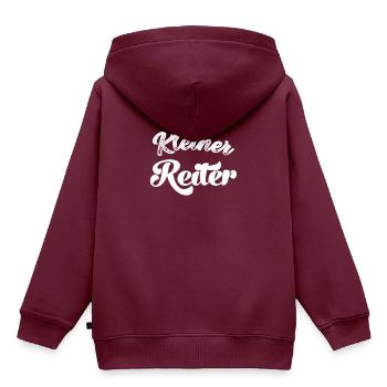 Kleiner Reiter Reiterin Baby Reiten Pferde Pferd - Kinder Premium Organic Hoodie - Burgunderrot - Hinten - AI Model Kid Female (0cm)