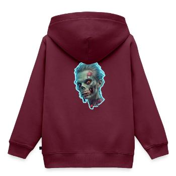 Zombie Frau Halloween - Kinder Premium Organic Hoodie - Burgunderrot - Hinten - AI Model Kid Female (0cm)