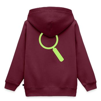 Lupe 401 - Kinder Premium Organic Hoodie - Burgunderrot - Hinten - AI Model Kid Female (0cm)