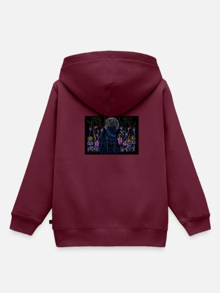 Geisterbär - Kinder Premium Organic Hoodie - Burgunderrot