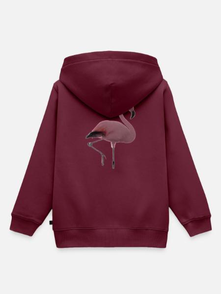 Flamingo rosa pink Geschenkidee - Kinder Premium Organic Hoodie - Burgunderrot
