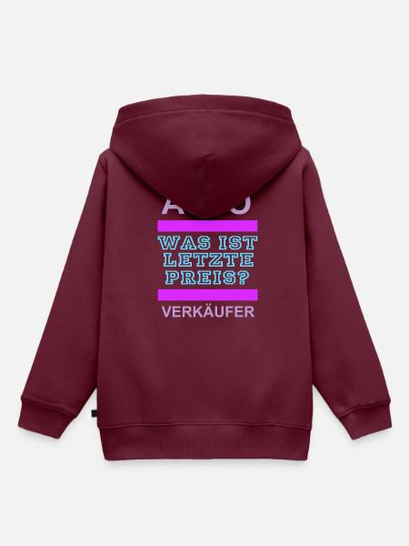 Was ist letzte Preis? - Kinder Premium Organic Hoodie - Burgunderrot